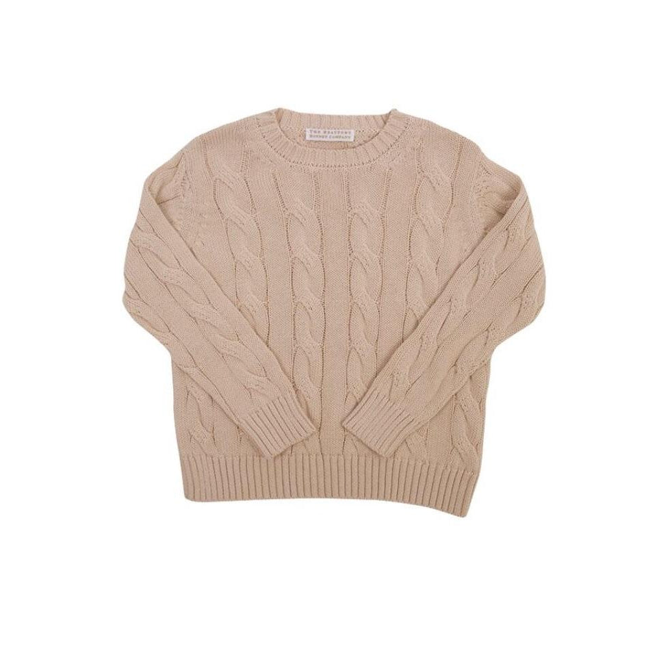 Crawford Crewneck in Keeneland Khaki Cable